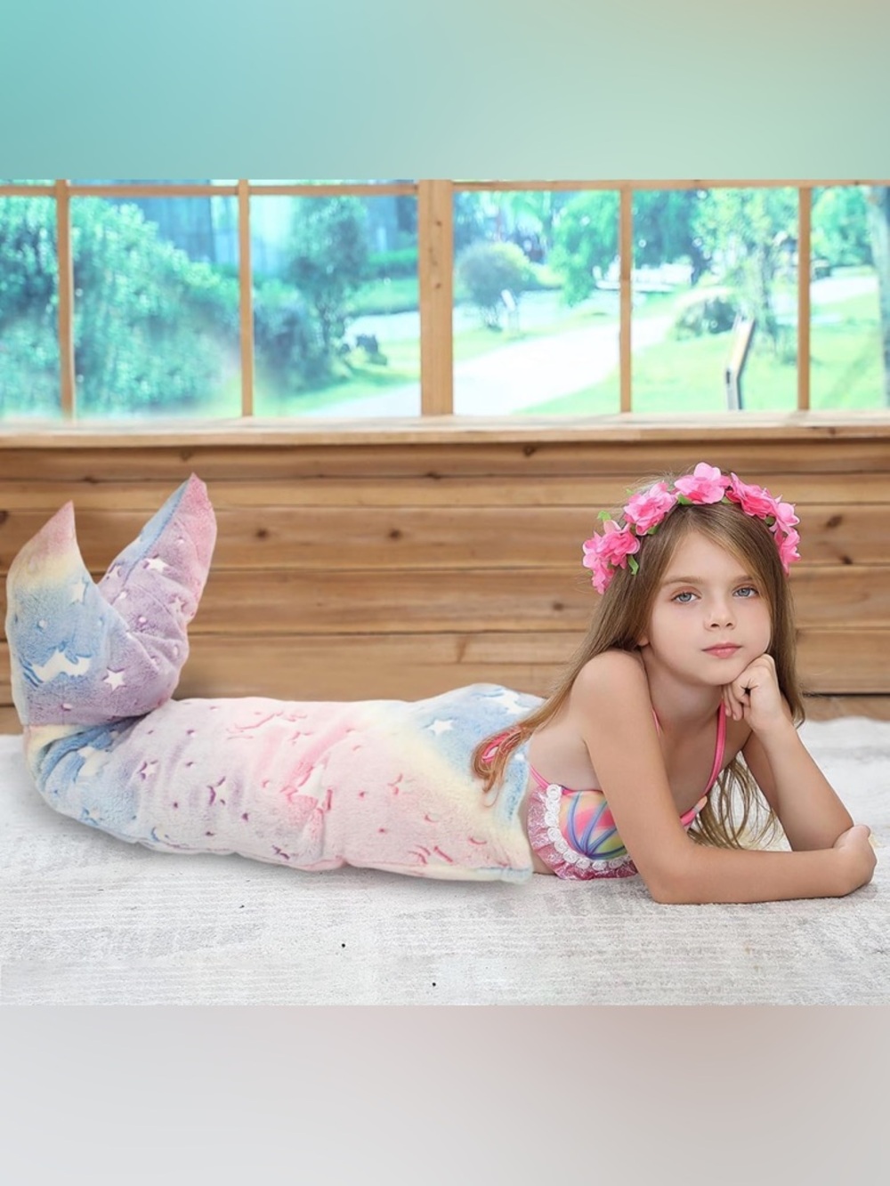 Gradient Mermaid tail blanket,Swim Cover-Up - Picture 1 of 2
